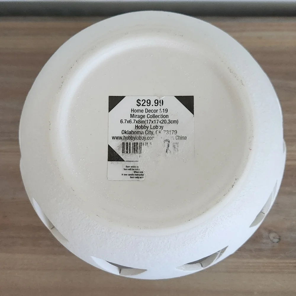 🏠 Hobby Lobby White Ceramic Geometric Vase – Mirage Collection Elegant Ambiance
